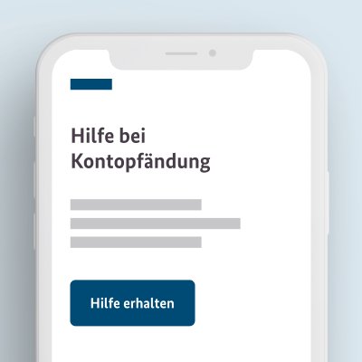 Link zum Onlineservice Hilfe bei Kontopfändung